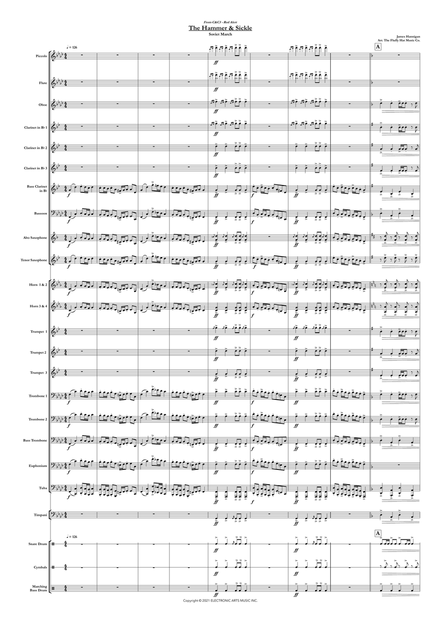 Soviet March Concert Band scores gallery preview page 1