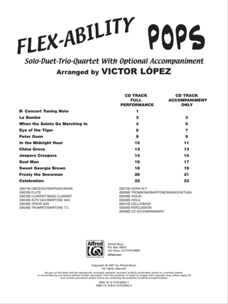 Flex-Ability Pops -- Solo-Duet-Trio-Quartet with Optional Accompaniment Small Ensemble scores gallery preview page 2