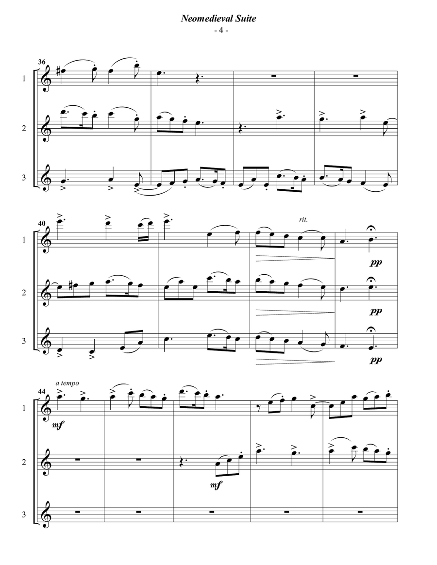 Guthrie: Neomedieval Suite for 3 Concert Flutes Woodwind Trio scores gallery preview page 4
