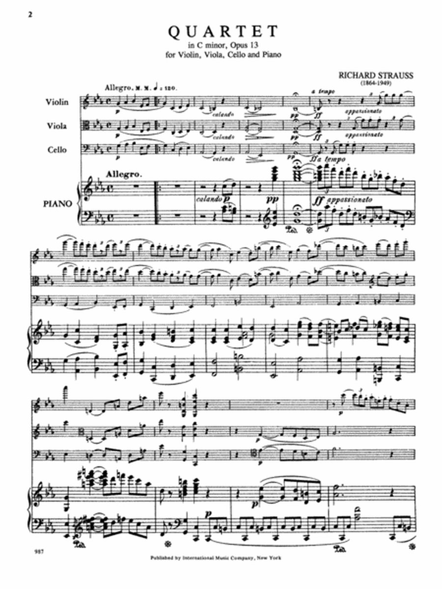 Quartet In C Minor, Opus 13