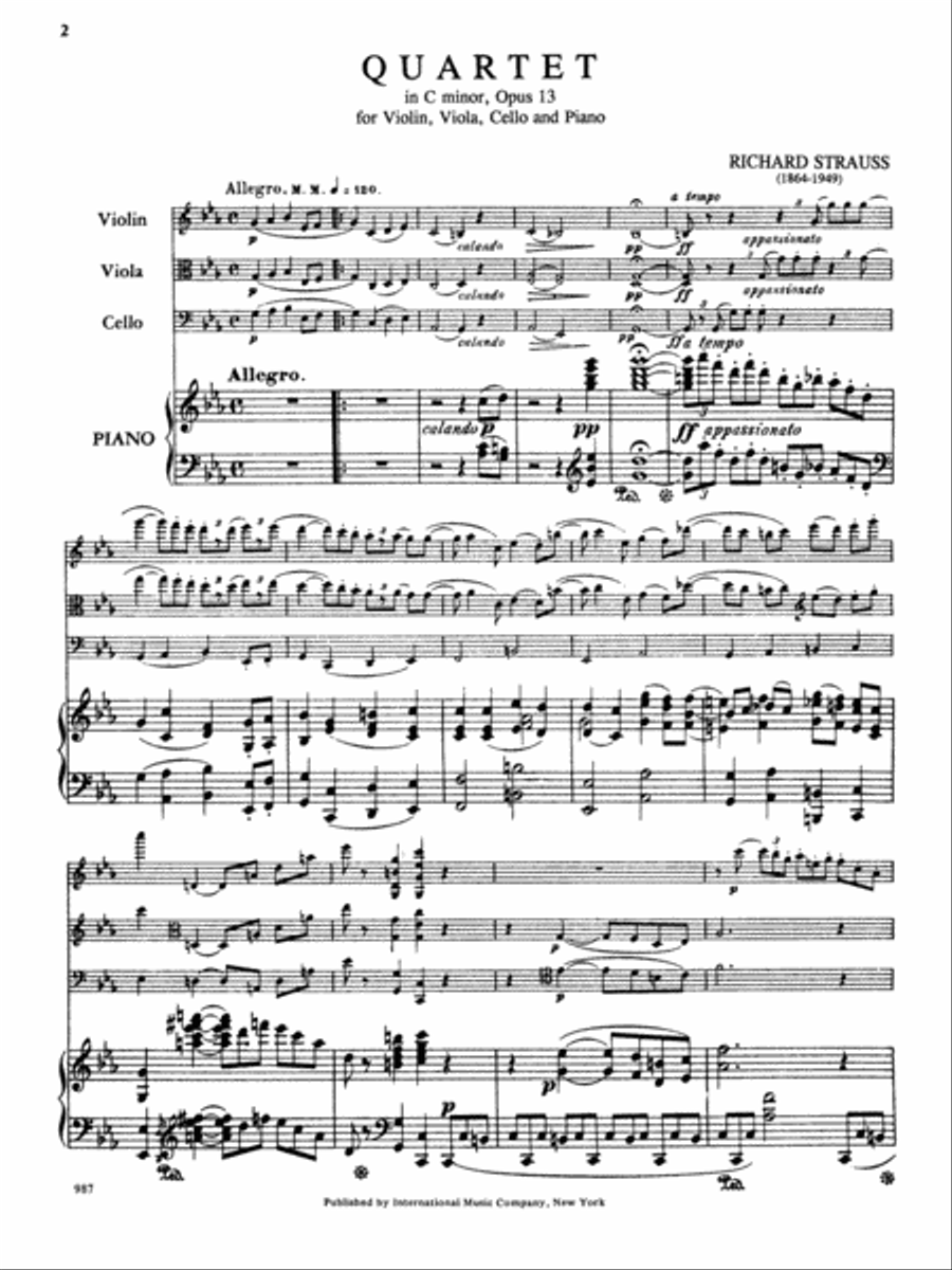 Quartet In C Minor, Opus 13 Piano Quartet scores gallery preview page 2
