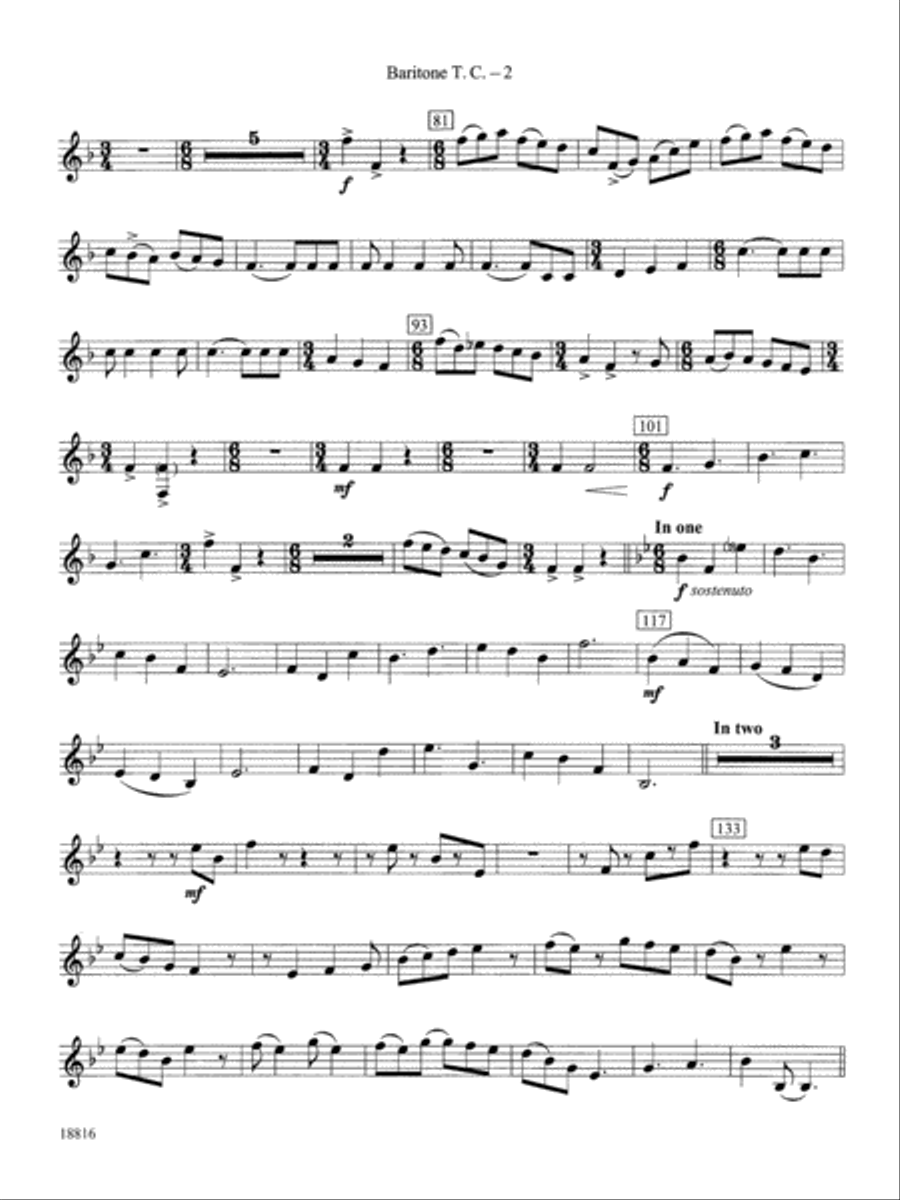 Canarios Fantasia: Baritone T.C. Concert Band scores gallery preview page 2