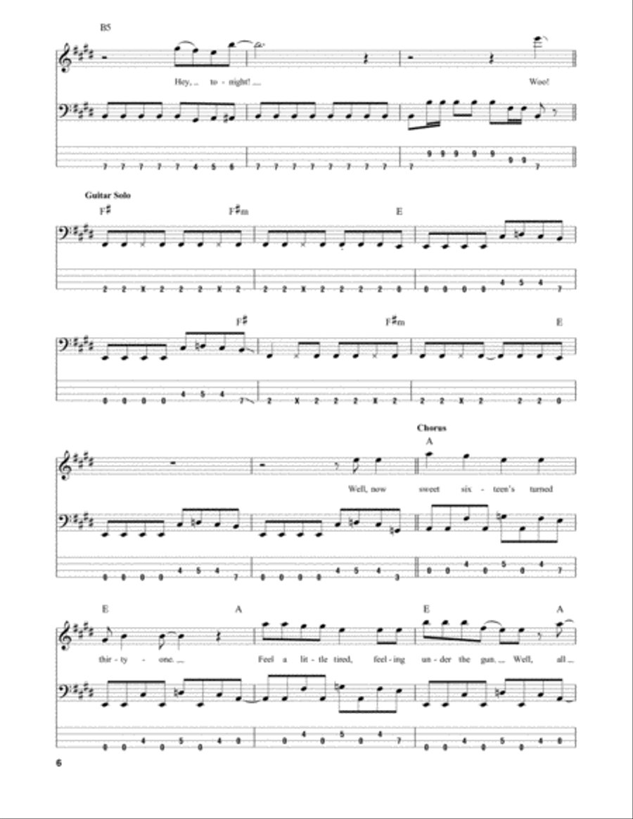 Rock And Roll Never Forgets Guitar Tablature scores gallery preview page 6