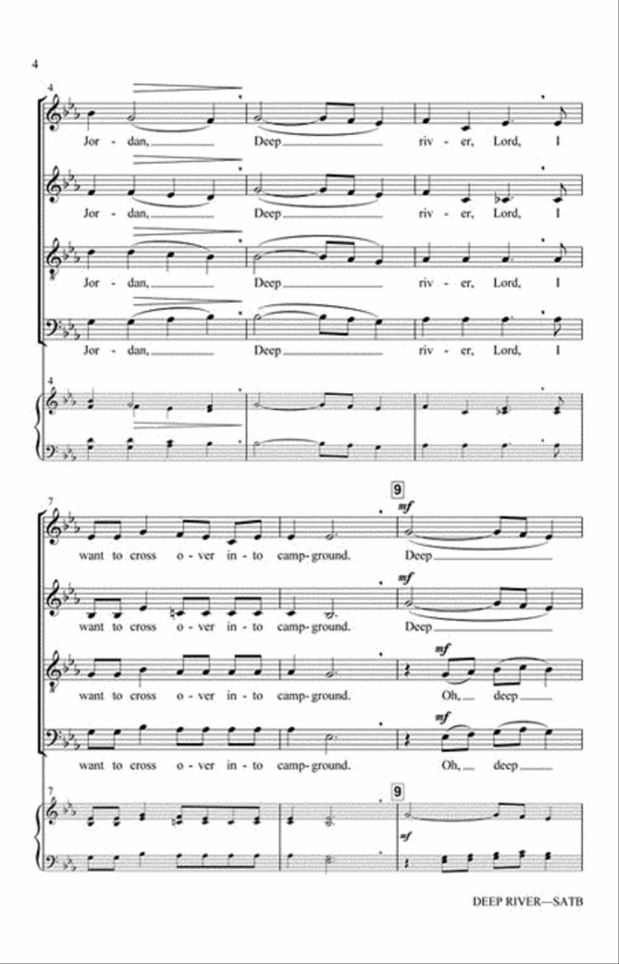 Deep River 4-Part scores gallery preview page 3