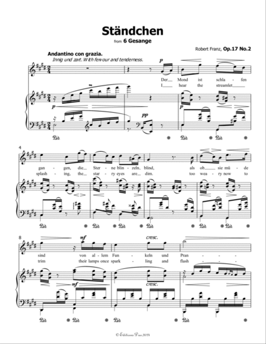 Standchen, by Robert Franz, in E Major Voice scores gallery preview page 3