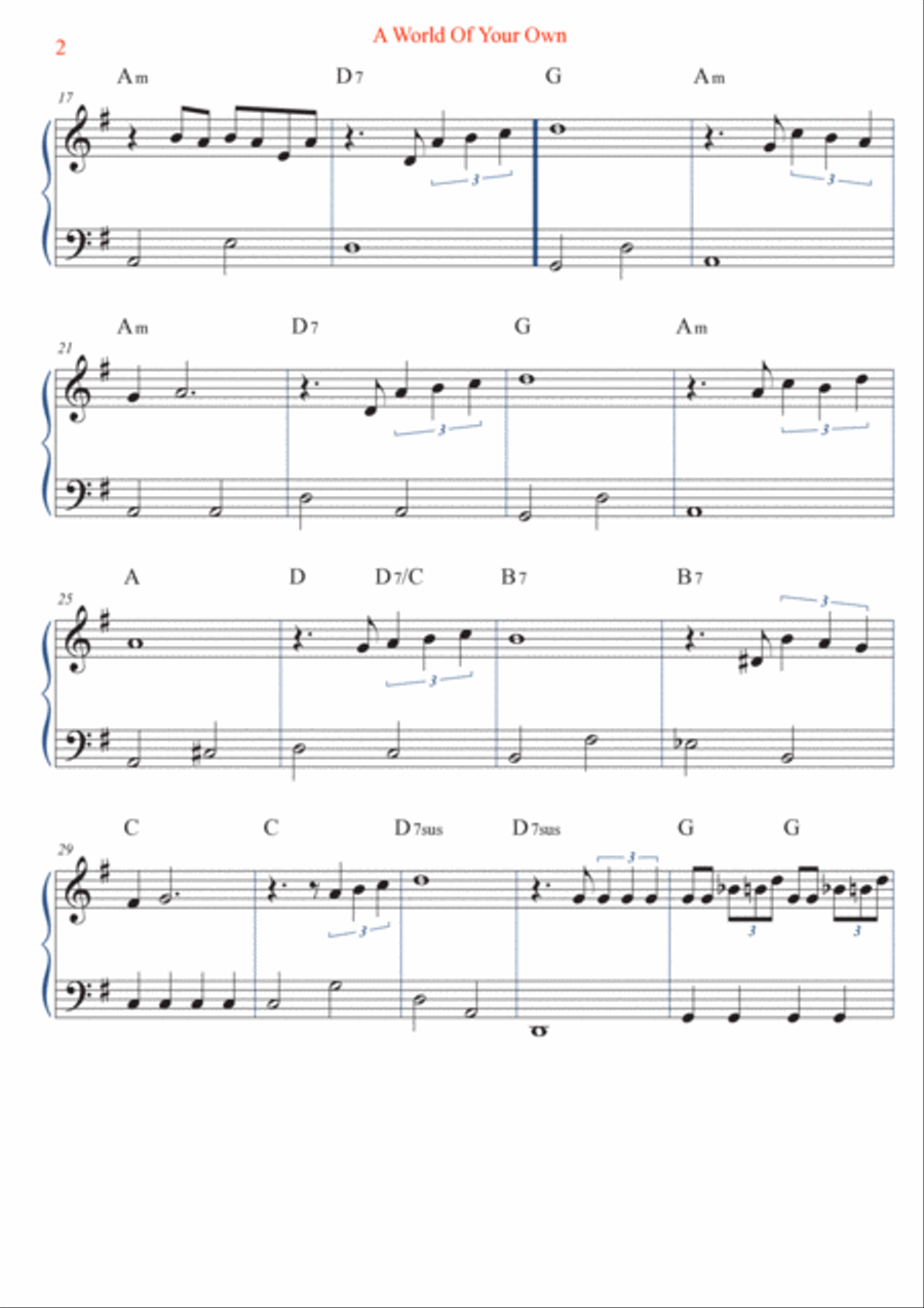 A World Of Your Own Easy Piano scores gallery preview page 2