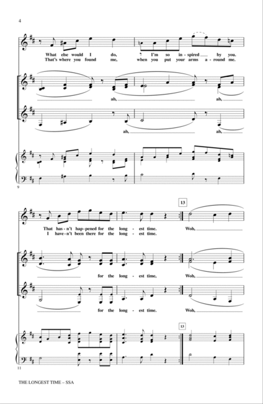The Longest Time (arr. Kirby Shaw) SSA scores gallery preview page 3