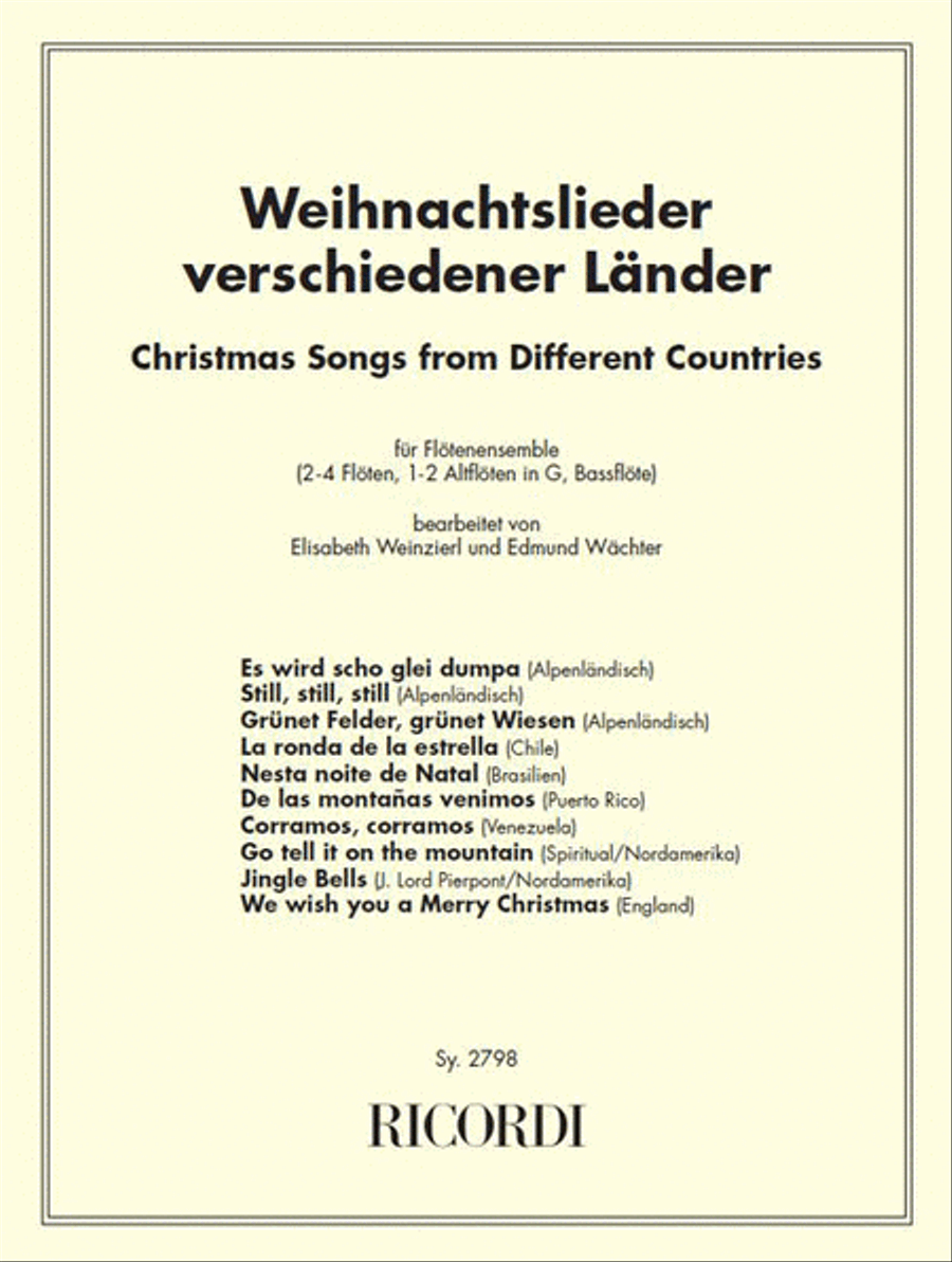 Weihnachtslieder aus verschiedenen Ländern Flute scores gallery preview page 1