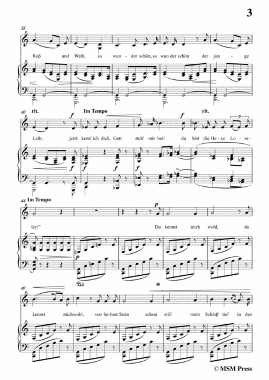 Schumann-Waldcsgespräch,in C Major,for Voice and Piano Voice Solo scores gallery preview page 5