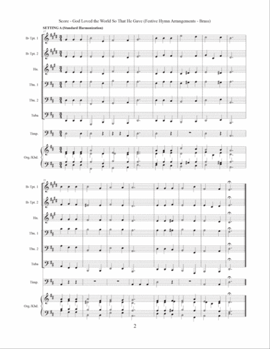 God Loved the World So That He Gave (Brass, Timpani, Organ/Keyboard) Euphonium scores gallery preview page 3