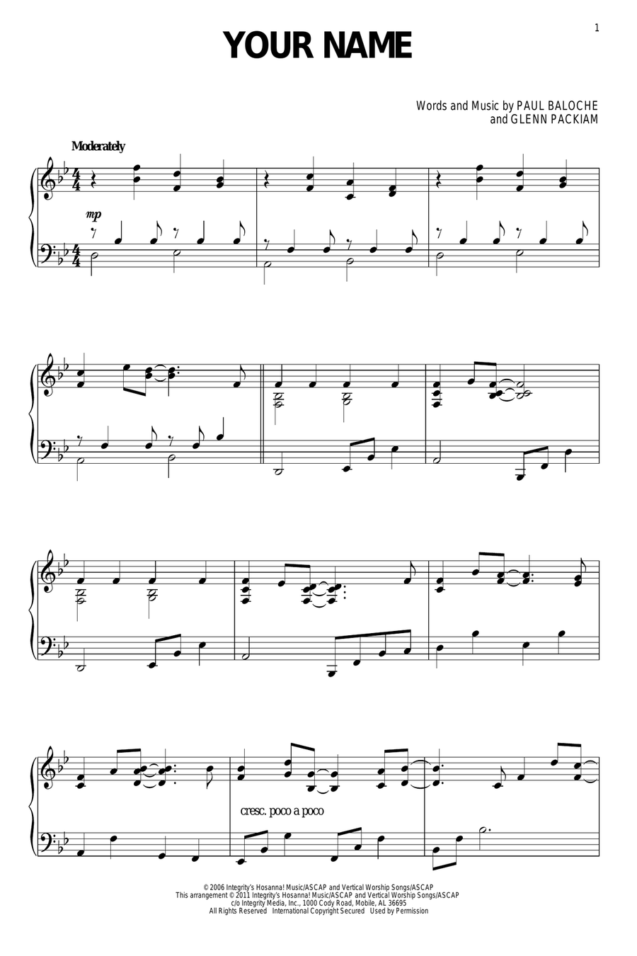 Your Name Your Name Piano Solo scores gallery preview page 1