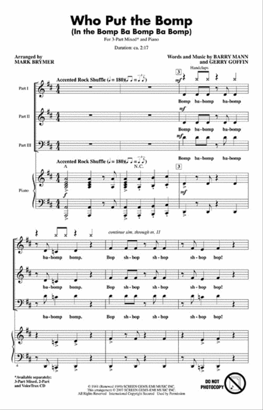 Who Put the Bomp Choir scores gallery preview page 2