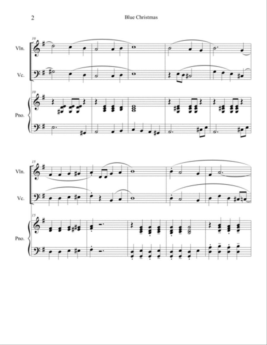 Blue Christmas Piano Trio scores gallery preview page 2