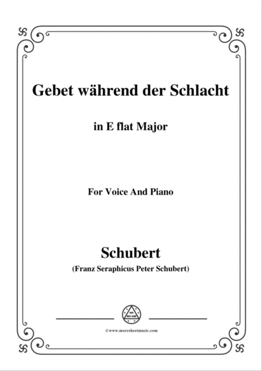 Schubert-Gebet während der Schlacht,in E flat Major,for Voice&Piano Voice scores gallery preview page 1