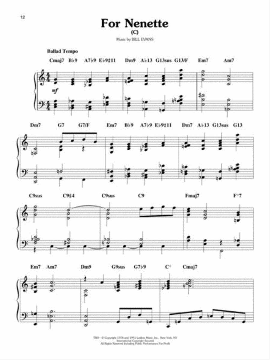 Bill Evans – 19 Arrangements for Solo Piano Piano Solo scores gallery preview page 9