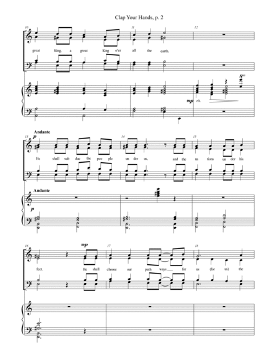 Clap Your Hands 4-Part scores gallery preview page 2