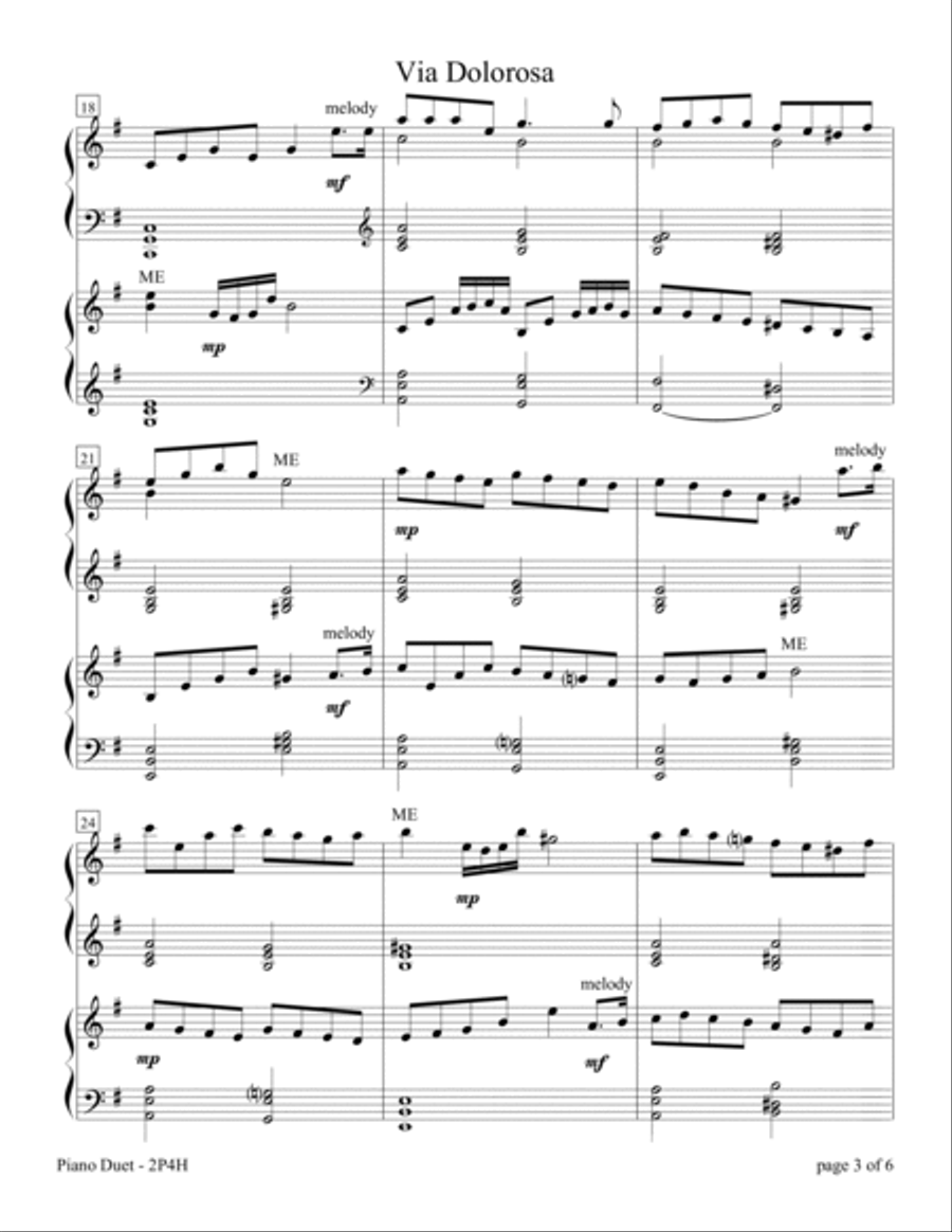 Via Dolorosa 2 Pianos, 4-Hands scores gallery preview page 6