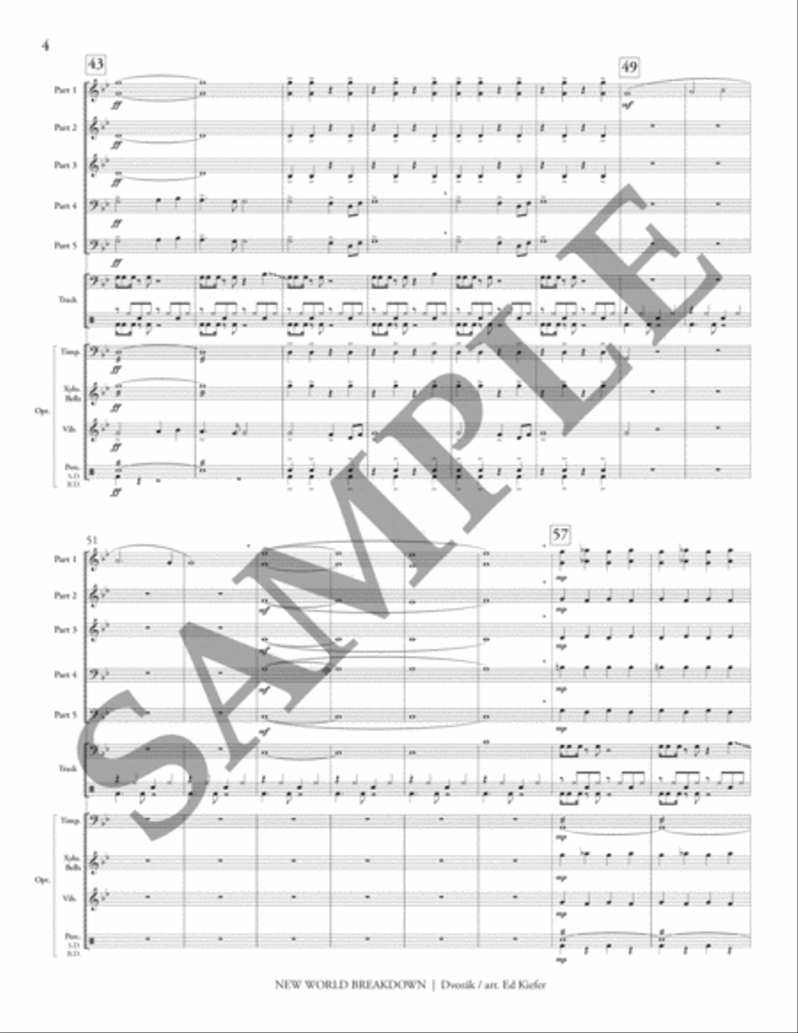 New World Breakdown (5-Part Flex + Track) by Antonin Dvorak Flexible/Adaptable - Sheet Music page 7