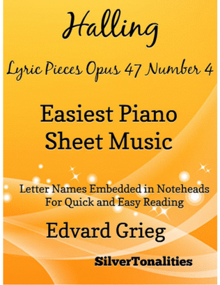 Book cover for Halling Lyric Pieces Opus 47 Number 4 Easiest Piano Sheet Music