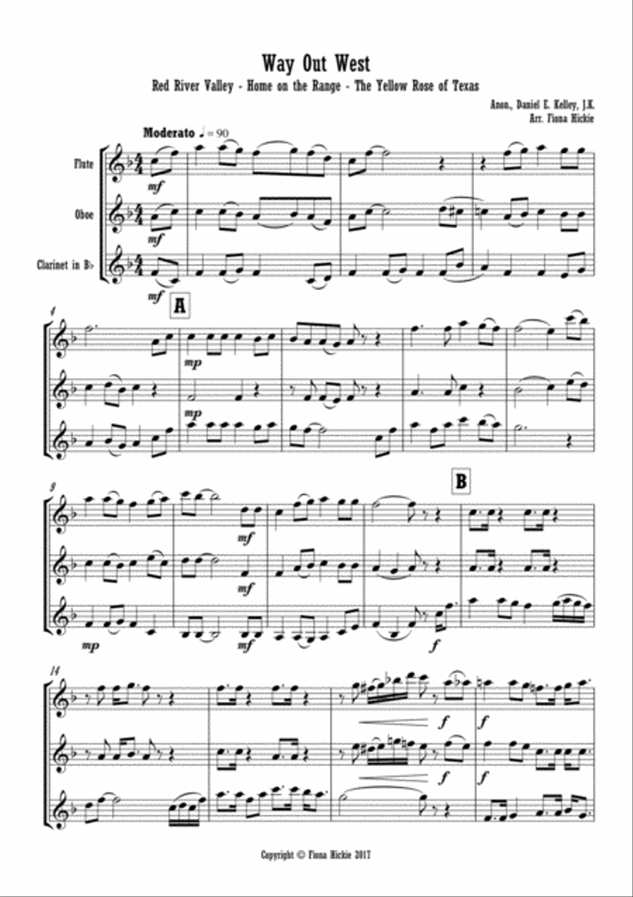 Way Out West Woodwind Trio scores gallery preview page 2