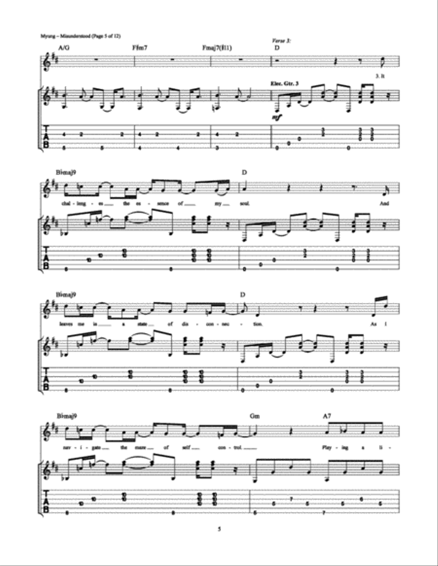 Misunderstood Misunderstood Electric Guitar scores gallery preview page 5