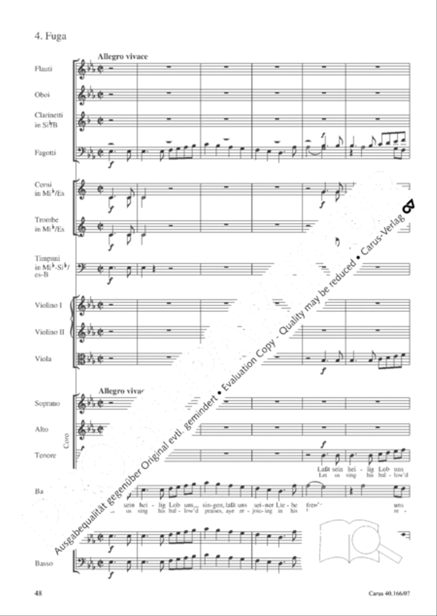 Hymn; Three sacred songs; fugue (Hymne; Drei geistliche Lieder und Fuge) Orchestra scores gallery preview page 49