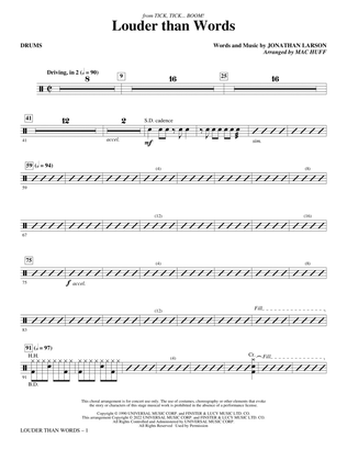 Louder Than Words (from tick, tick... BOOM!) (arr. Mac Huff) - Drums