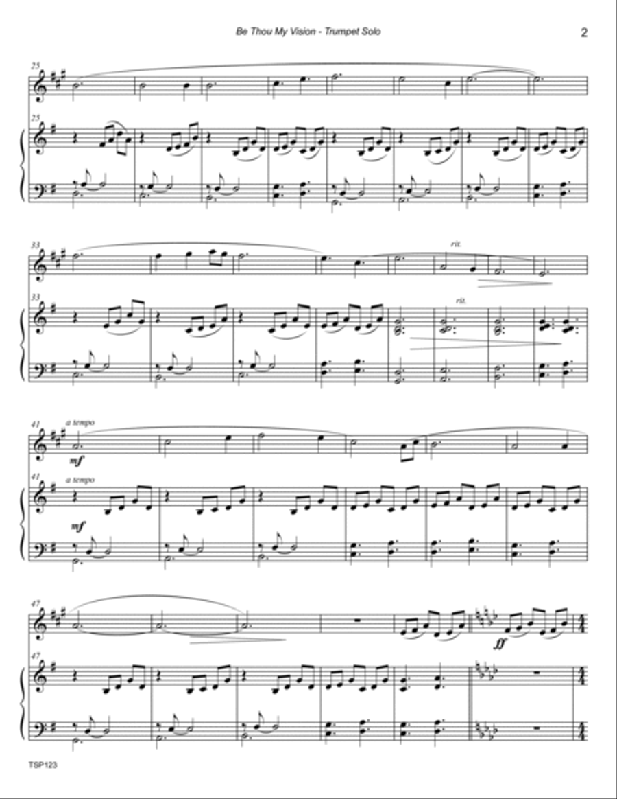 BE THOU MY VISION - TRUMPET SOLO with Piano Accompaniment BE THOU MY VISION - TRUMPET SOLO with Piano Accompaniment Trumpet Solo scores gallery preview page 2