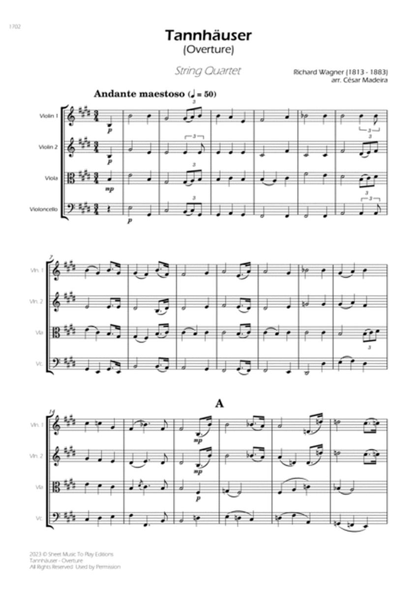Tannhäuser (Overture) - String Quartet (Full Score) - Score Only image number null