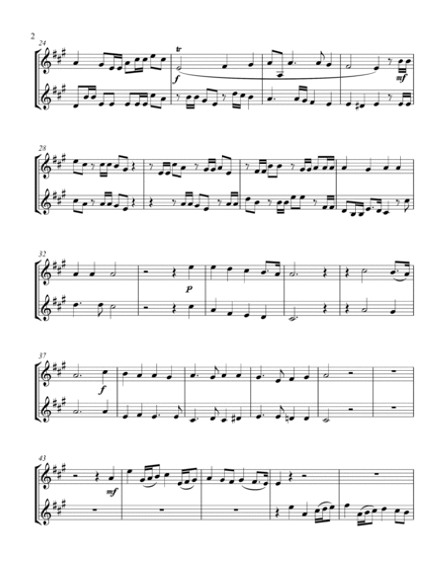 Hallelujah Chorus (treble F instrument duet, parts only) Brass Duet scores gallery preview page 2