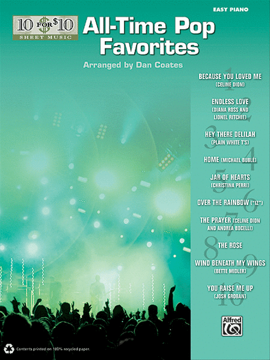 10 for 10 Sheet Music All-Time Pop Favorites Easy Piano scores gallery preview page 1