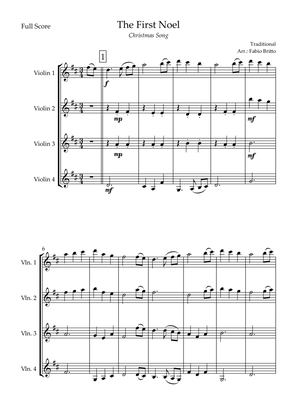 The First Noel (Christmas Song) for Violin Quartet