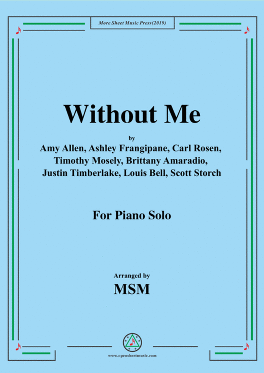 Without Me,for Piano Solo