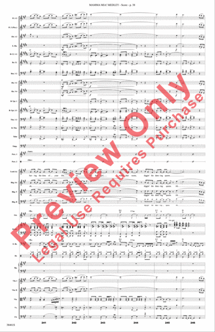 Mamma Mia! Medley Full Orchestra scores gallery preview page 39