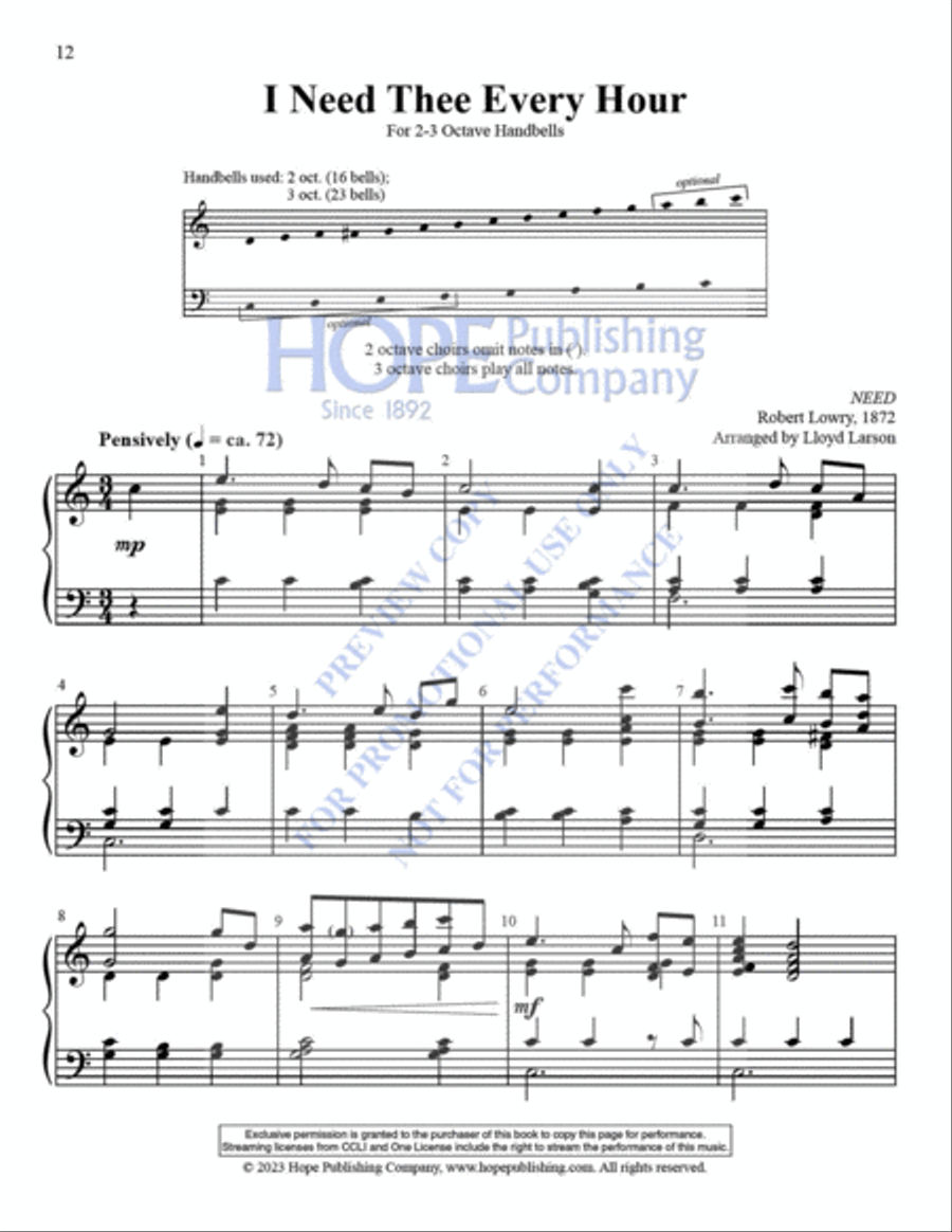Simply Reproducible Hymns Handbell Choir scores gallery preview page 15