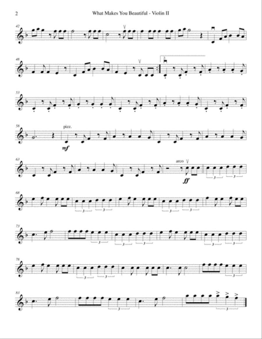 What Makes You Beautiful String Quartet scores gallery preview page 4