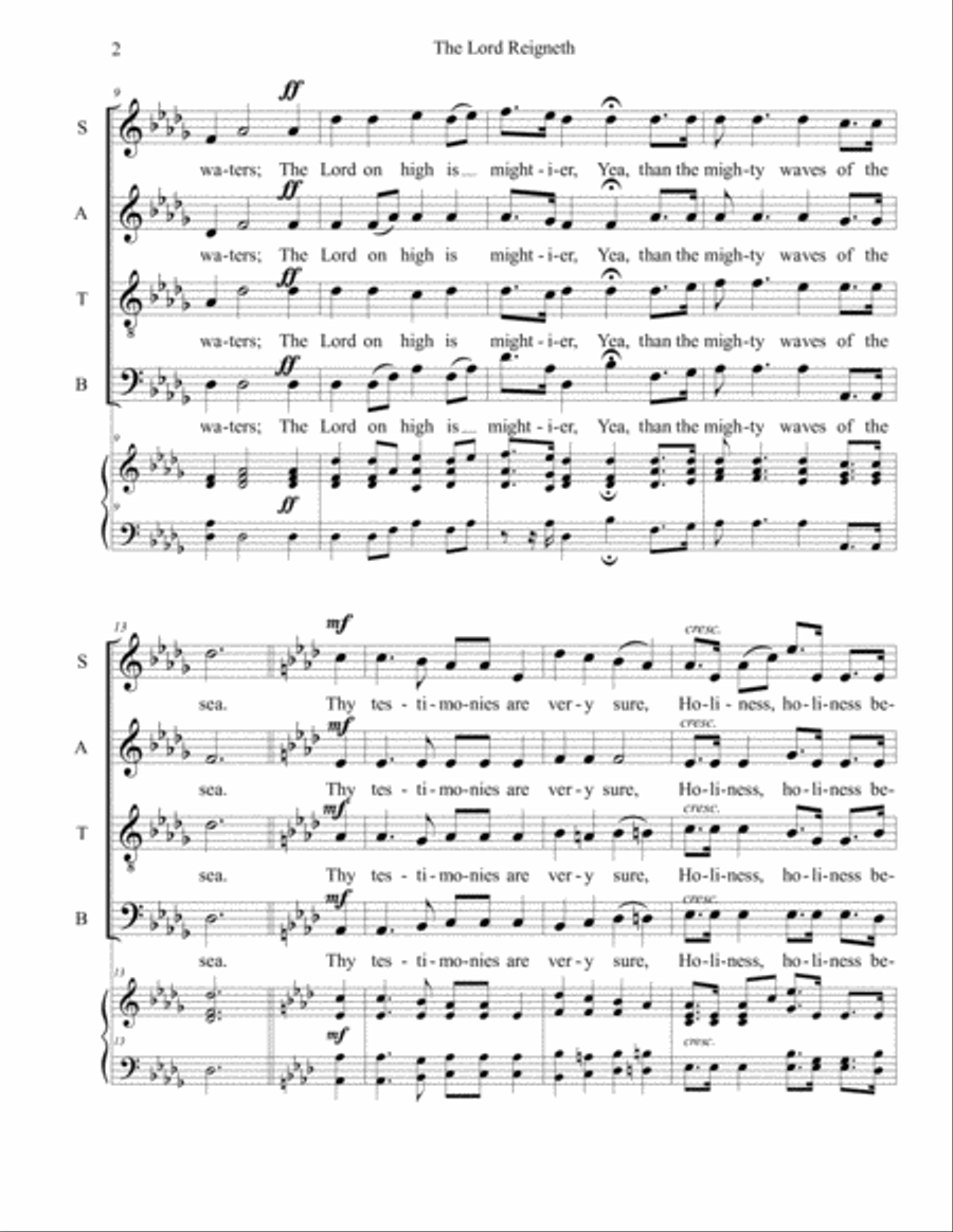 The Lord Reigneth 4-Part scores gallery preview page 2