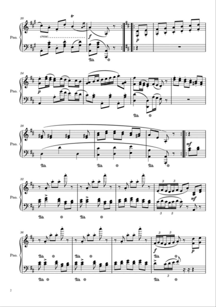 Boccherini - Minuetto - String Quintet in E major,G.275 - For Piano Solo Piano Solo scores gallery preview page 2