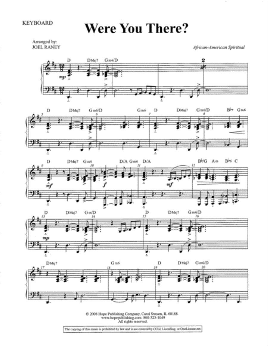 Were You There? Set of Parts scores gallery preview page 2