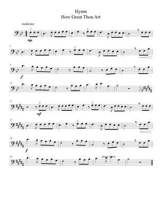 How Great Thou Art for cello solo