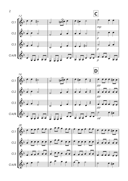 Pavane (from the Capriol Suite) for Clarinet Quartet