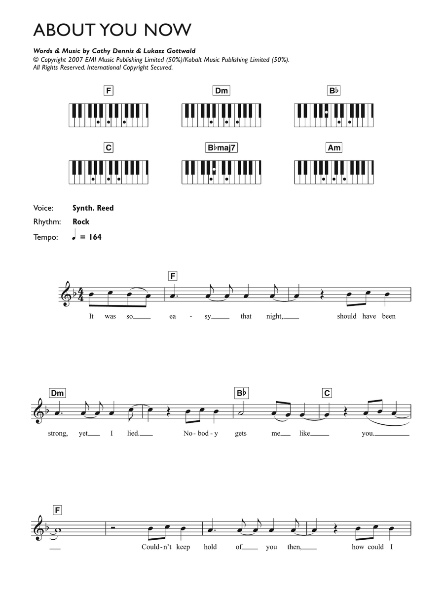 About You Now Piano Solo scores gallery preview page 1