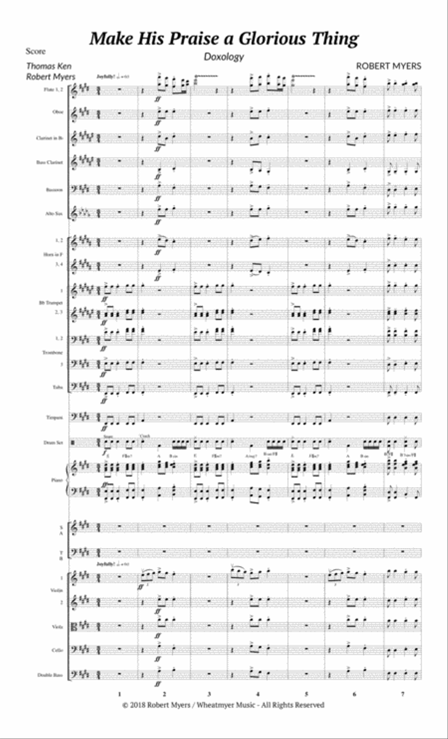 Make His Praise a Glorious Thing (Orchestration) Full Orchestra scores gallery preview page 3