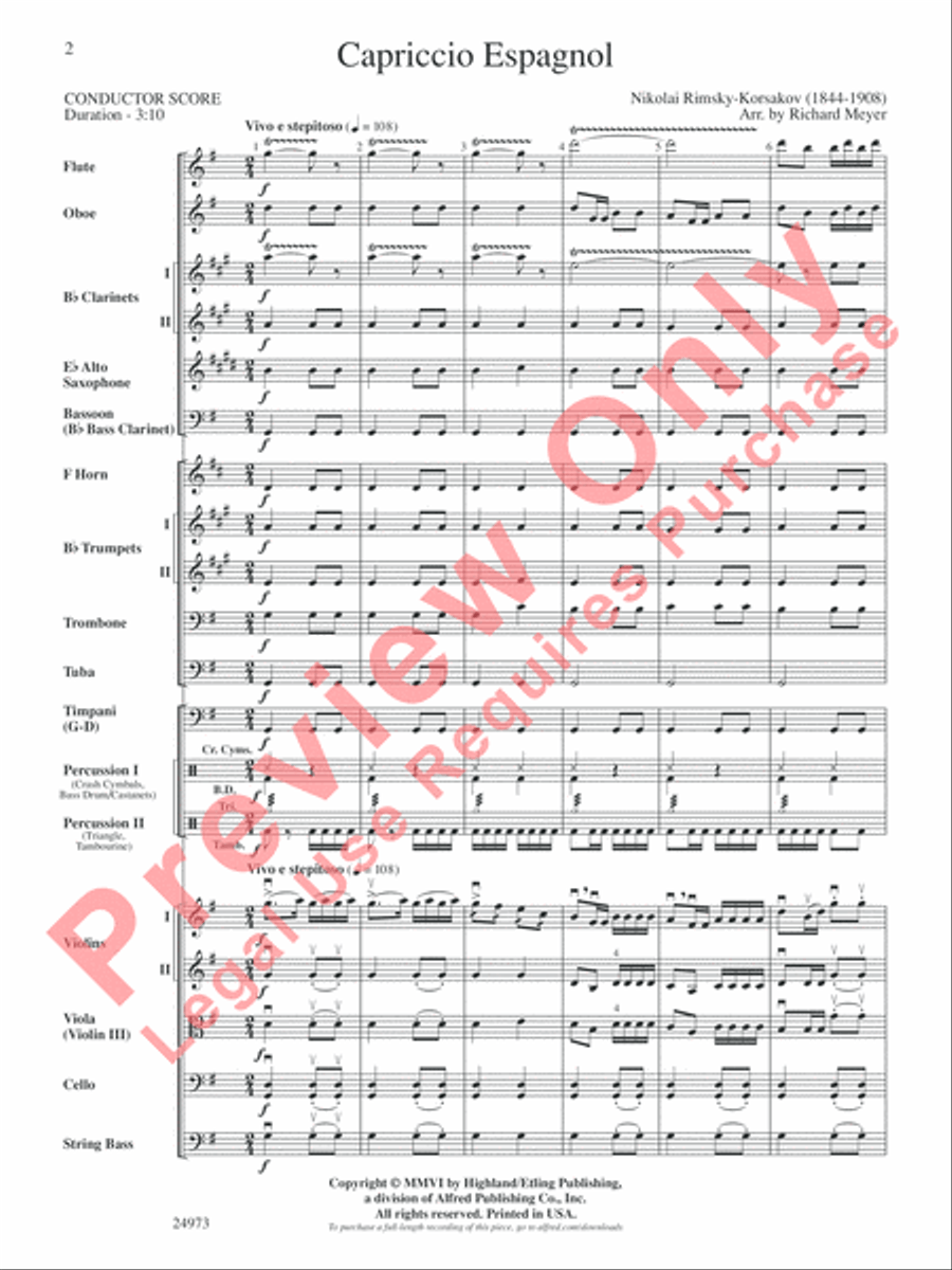 Capriccio Espagnol Full Orchestra scores gallery preview page 3