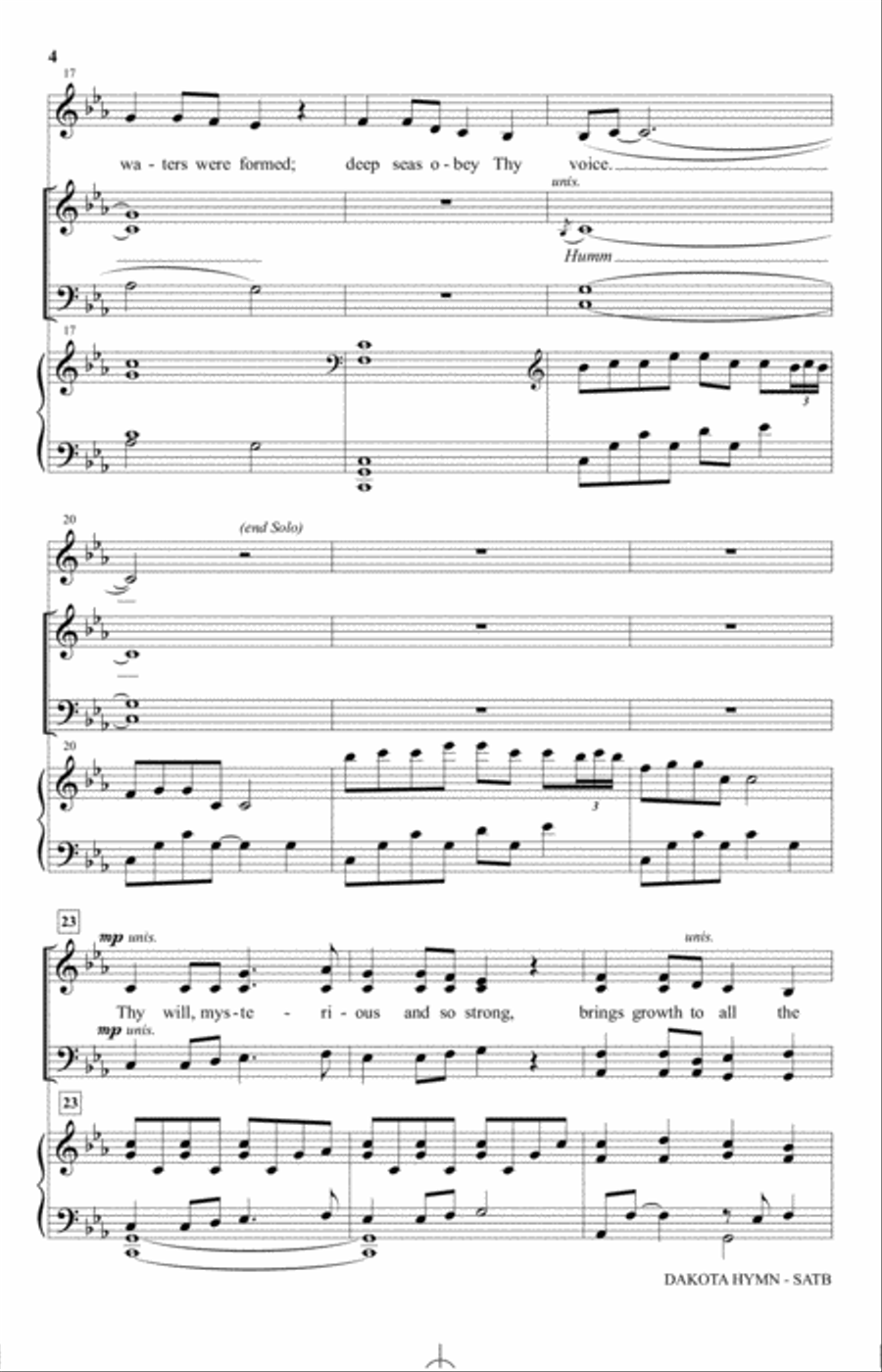 Dakota Hymn 4-Part scores gallery preview page 3