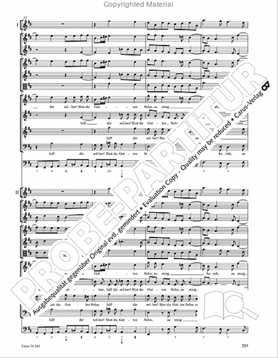 St. Matthew Passion (Matthaus-Passion) 4-Part scores gallery preview page 205