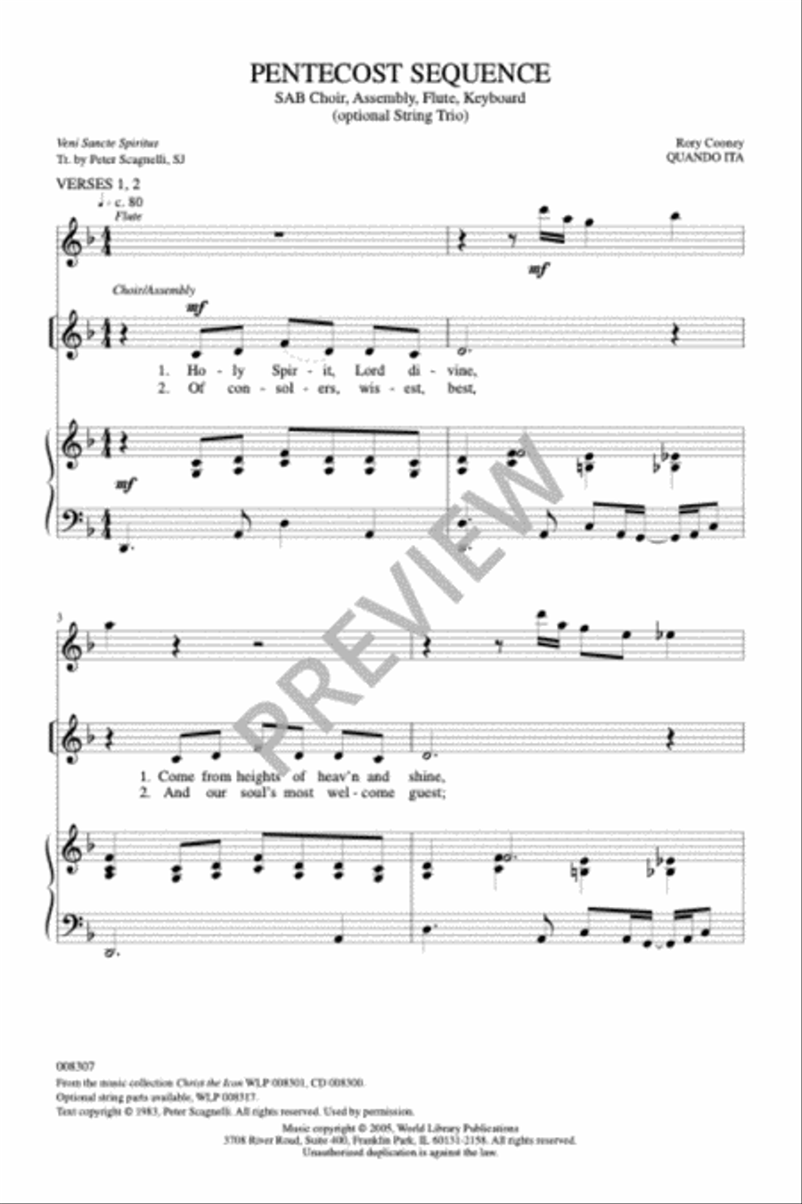 Pentecost Sequence Pentecost Sequence 3-Part scores gallery preview page 2