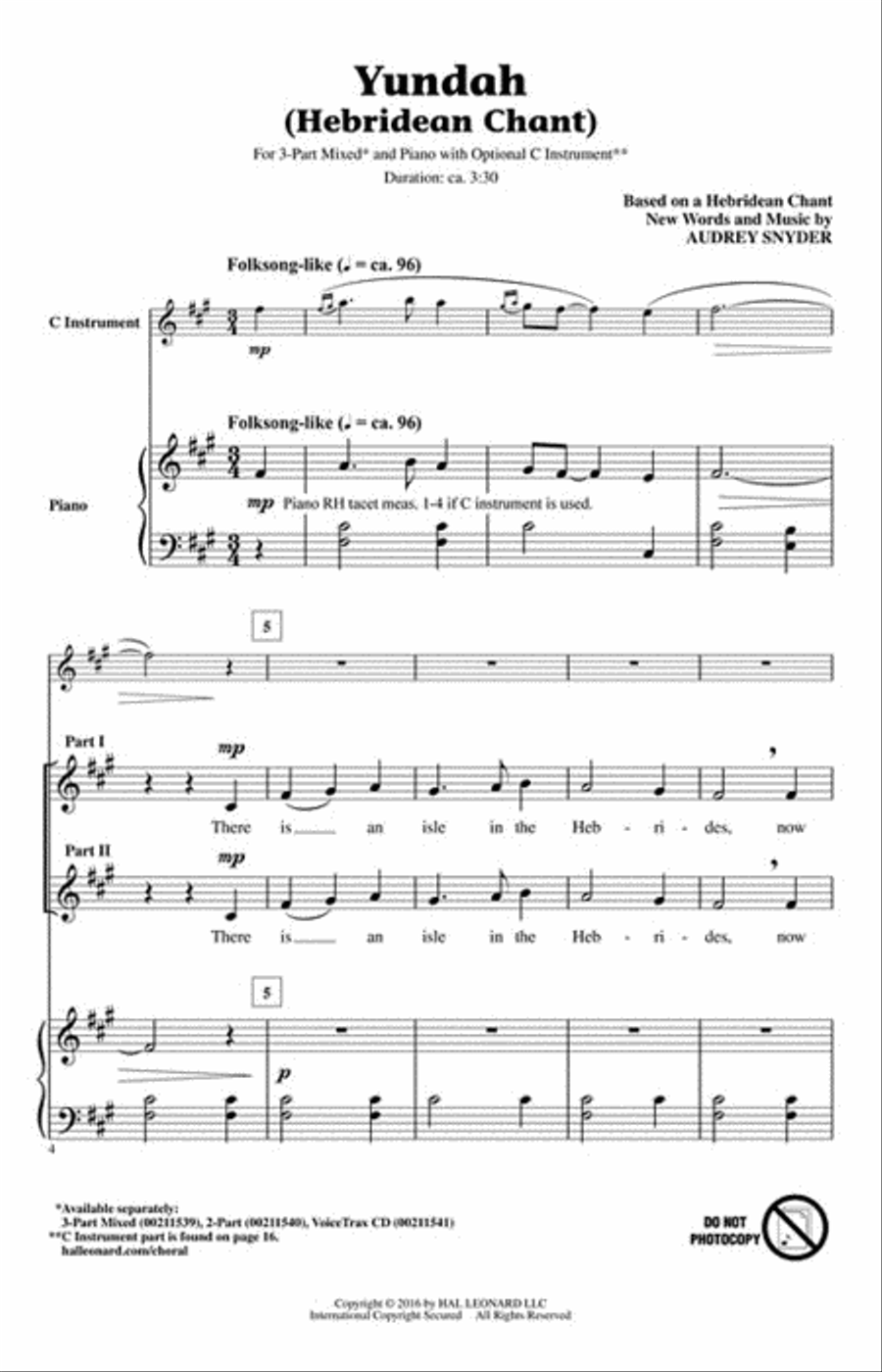 Yundah Yundah 3-Part scores gallery preview page 2