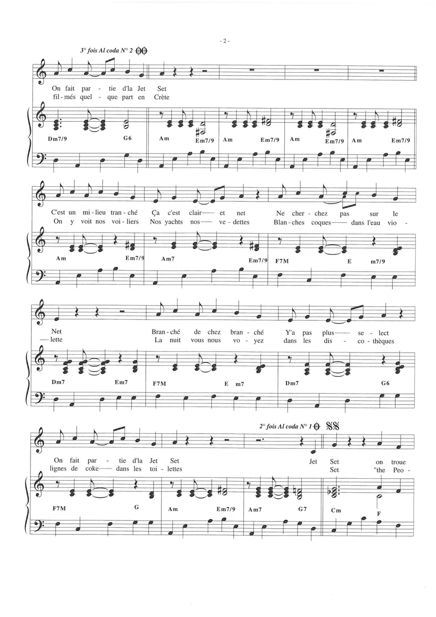 Jet Set Piano, Vocal scores gallery preview page 2