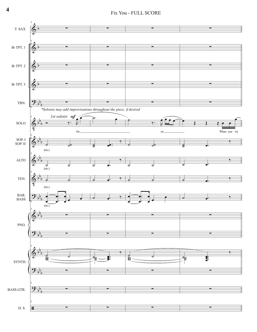 Fix You Large Ensemble scores gallery preview page 4